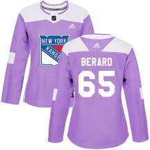 Brett Berard New York Rangers Adidas Women's Authentic Fights Cancer Practice Jersey - Purple