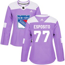 Phil Esposito New York Rangers Adidas Women's Authentic Fights Cancer Practice Jersey - Purple