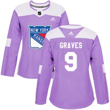 Adam Graves New York Rangers Adidas Women's Authentic Fights Cancer Practice Jersey - Purple