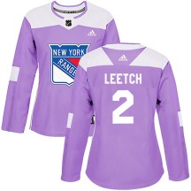 Brian Leetch New York Rangers Adidas Women's Authentic Fights Cancer Practice Jersey - Purple
