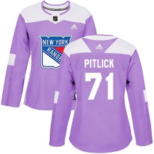 Tyler Pitlick New York Rangers Adidas Women's Authentic Fights Cancer Practice Jersey - Purple