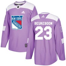 Jeff Beukeboom New York Rangers Adidas Youth Authentic Fights Cancer Practice Jersey - Purple