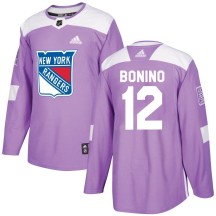 Nick Bonino New York Rangers Adidas Youth Authentic Fights Cancer Practice Jersey - Purple