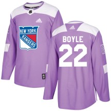 Dan Boyle New York Rangers Adidas Youth Authentic Fights Cancer Practice Jersey - Purple