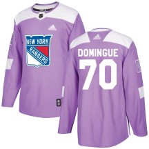 Louis Domingue New York Rangers Adidas Youth Authentic Fights Cancer Practice Jersey - Purple