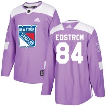 Adam Edstrom New York Rangers Adidas Youth Authentic Fights Cancer Practice Jersey - Purple