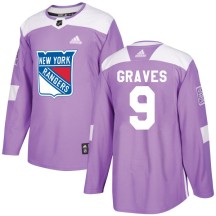 Adam Graves New York Rangers Adidas Youth Authentic Fights Cancer Practice Jersey - Purple