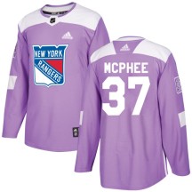 George Mcphee New York Rangers Adidas Youth Authentic Fights Cancer Practice Jersey - Purple