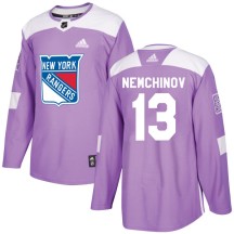 Sergei Nemchinov New York Rangers Adidas Youth Authentic Fights Cancer Practice Jersey - Purple