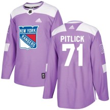 Tyler Pitlick New York Rangers Adidas Youth Authentic Fights Cancer Practice Jersey - Purple