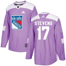Kevin Stevens New York Rangers Adidas Youth Authentic Fights Cancer Practice Jersey - Purple