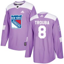 Jacob Trouba New York Rangers Adidas Youth Authentic Fights Cancer Practice Jersey - Purple