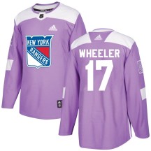 Blake Wheeler New York Rangers Adidas Youth Authentic Fights Cancer Practice Jersey - Purple