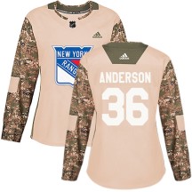 Glenn Anderson New York Rangers Adidas Women's Authentic Veterans Day Practice Jersey - Camo