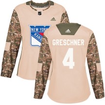 Ron Greschner New York Rangers Adidas Women's Authentic Veterans Day Practice Jersey - Camo
