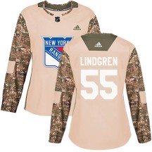 Ryan Lindgren New York Rangers Adidas Women's Authentic Veterans Day Practice Jersey - Camo