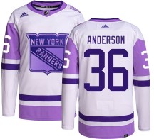 Glenn Anderson New York Rangers Adidas Youth Authentic Hockey Fights Cancer Jersey -