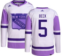 Barry Beck New York Rangers Adidas Youth Authentic Hockey Fights Cancer Jersey -