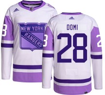 Tie Domi New York Rangers Adidas Youth Authentic Hockey Fights Cancer Jersey -