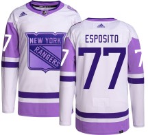 Phil Esposito New York Rangers Adidas Youth Authentic Hockey Fights Cancer Jersey -