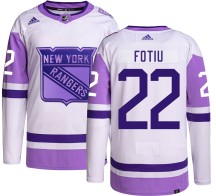 Nick Fotiu New York Rangers Adidas Youth Authentic Hockey Fights Cancer Jersey -