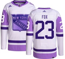 Adam Fox New York Rangers Adidas Youth Authentic Hockey Fights Cancer Jersey -