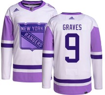 Adam Graves New York Rangers Adidas Youth Authentic Hockey Fights Cancer Jersey -