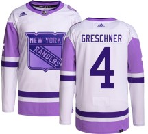 Ron Greschner New York Rangers Adidas Youth Authentic Hockey Fights Cancer Jersey -
