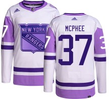 George Mcphee New York Rangers Adidas Youth Authentic Hockey Fights Cancer Jersey -