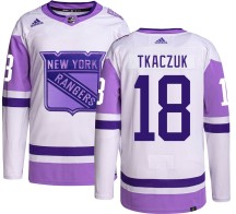 Walt Tkaczuk New York Rangers Adidas Youth Authentic Hockey Fights Cancer Jersey -