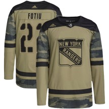 Nick Fotiu New York Rangers Adidas Men's Authentic Military Appreciation Practice Jersey - Camo