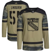 Ryan Lindgren New York Rangers Adidas Men's Authentic Military Appreciation Practice Jersey - Camo